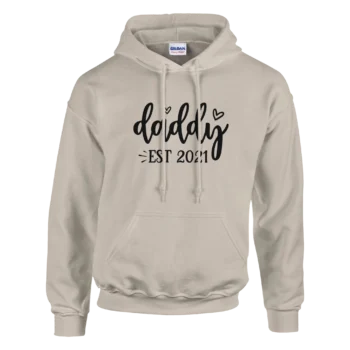 Daddy Est 2021 01 Hoodie | Cozy Fleece Pullover - All Apparel & Gifts, Funny Quotes, Hoodies