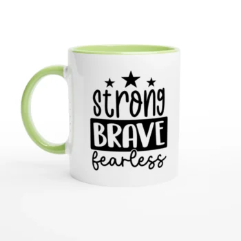Strong Brave Fearless 11oz Ceramic Coffee Mug - All Apparel & Gifts, Military, Mugs