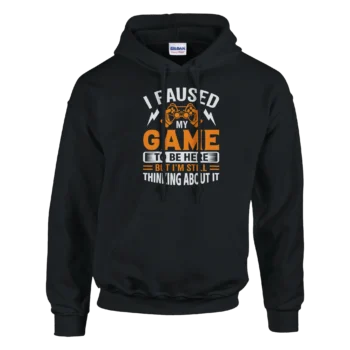 Gaming Pause Hoodie | Cozy Pullover Sweatshirt - All Apparel & Gifts, Hoodies, Video & Games