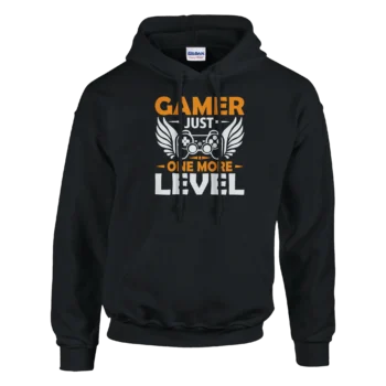 Gamer One More Level Typography Hoodie - All Apparel & Gifts, Hoodies, Video & Games