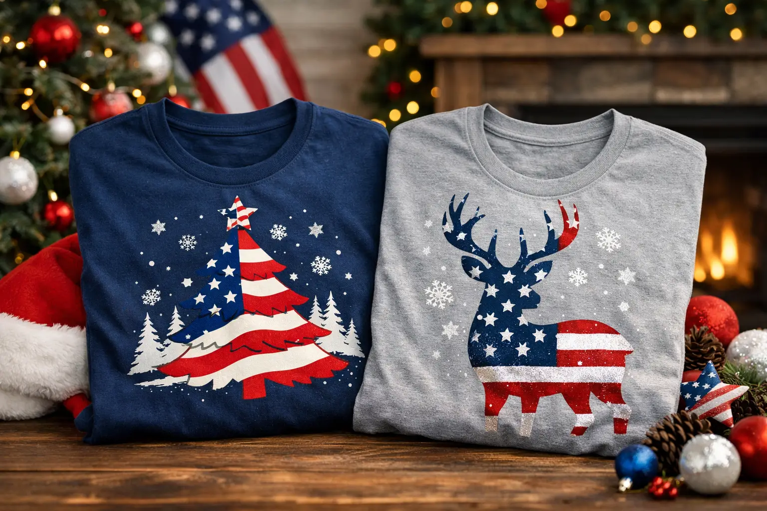 Patriotic Christmas Shirts With Holiday Pride